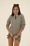 Asian college chickie Michelle Maylene in white socks gets her hairless pussy dicked