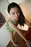 Cute faced asian Kita Zen with small tits and shaved pussy strokes your cock