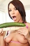 Dana DeArmond in boots gets fucked in the arse and plays with veggies later deepthroat