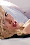Gorgeous big boobed blonde breathtaker Kayden Kross undresses off her black lingerie