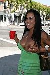 Curvy hottie Mariah Milano removes clothes in public and purchases dug behind the corner