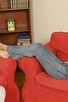 Compact Debbie White in inflexible jeans and strings gets her european puncture pumped full of stiff rod
