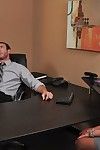 Titsy big titted brown hair Kelly Divine purchases her loose pussy pressed at the office