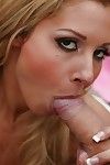 Blonde teen Natalie Vegas sucks a big dick and gets a load of cum on her face