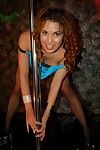 Curly haired latin pole dancer Renae Cruz in sexy fishnet pantyhose gets boned