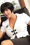 Horny office guy fucks big titted dark haired lady boss Shay Fox in her sexy pussy