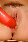 sexy Brunette Lucy Lee met een Schattig bijgesneden kut houdt van naar spelen met haar dildo