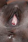 Afrikan पहली टाइमर काले डाहलिया दिखा रहा है बंद गुलाबी चूत और बड़े बट