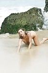 Loira praia Babe ashley incêndios modelagem Topless no biquini fundos