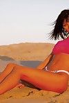 的一半 赤裸裸的 或 赤裸裸的 此 豪华 女孩 安妮塔 金发女郎 看起来 惊人的 上 的 海滩