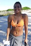 Latina teen with big tits Samira posing in sexy bikini outdoor