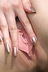 Teen babe Julia licks her nipples and spreading that pussy for us
