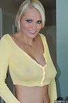 Graceful blonde temptress demonstrating her ravishing round boobs
