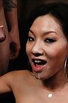 Juvenile eastern queen Asa Akira owned in her shiny on top vagina and facialized