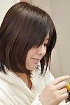 Magnificent brown hair pretty Eriko admires to remove clothes that attractive looking twat