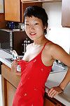 Miniscule Chinese number 1 timer Vicky revealing admirable vivacious melons and shaggy pits