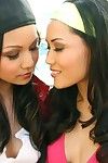 Hottest asians Lana Violet and Jessica Bangkok show their assets and strike a heavy penis