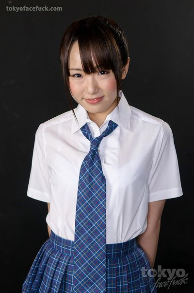 Japanese schoolgirl in bondage gagging on weasel words and getting guestimated nip