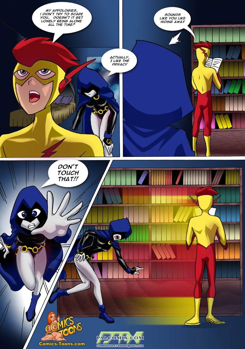 teen titans Raven x nhóc flash