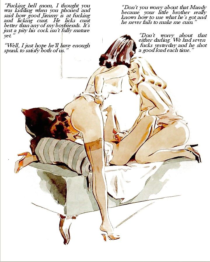 Mom Girl Porn Art - Vintage Art with Incest Captions [English] at XXX Teen Porn